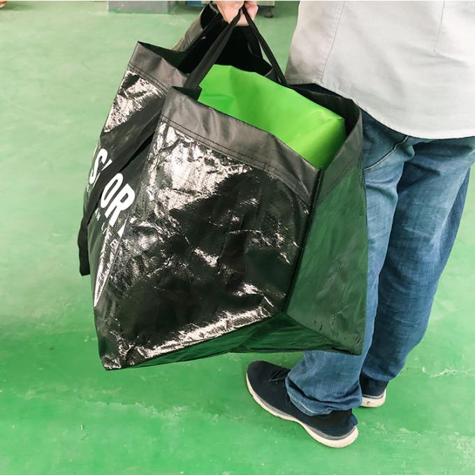 リサイクルされた良質は防水PPポリプロピレンによって編まれた袋の洗濯の貯蔵を運ぶ移動袋を薄板にした