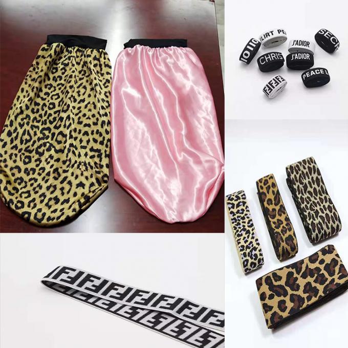 卸し売り低いMOQは黒い伸縮性がある毛の頭部の覆いバンドのためのジャカード白いロゴをカスタマイズした